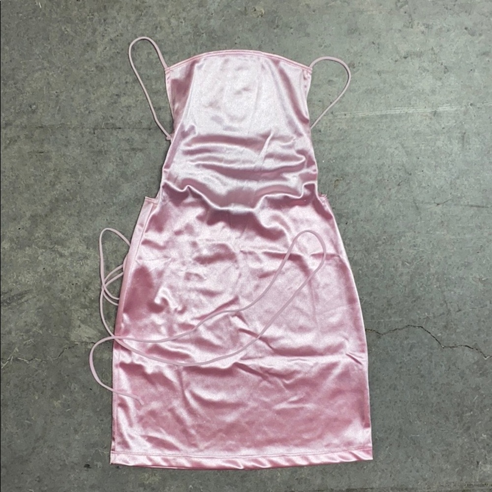 Motel Rocks strappy back satin mini dress